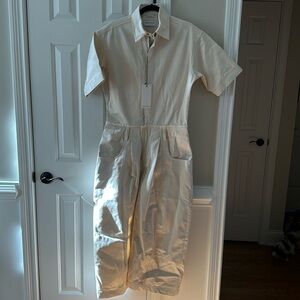NWT RIVET Utility Jumpsuit Cream Sz  L